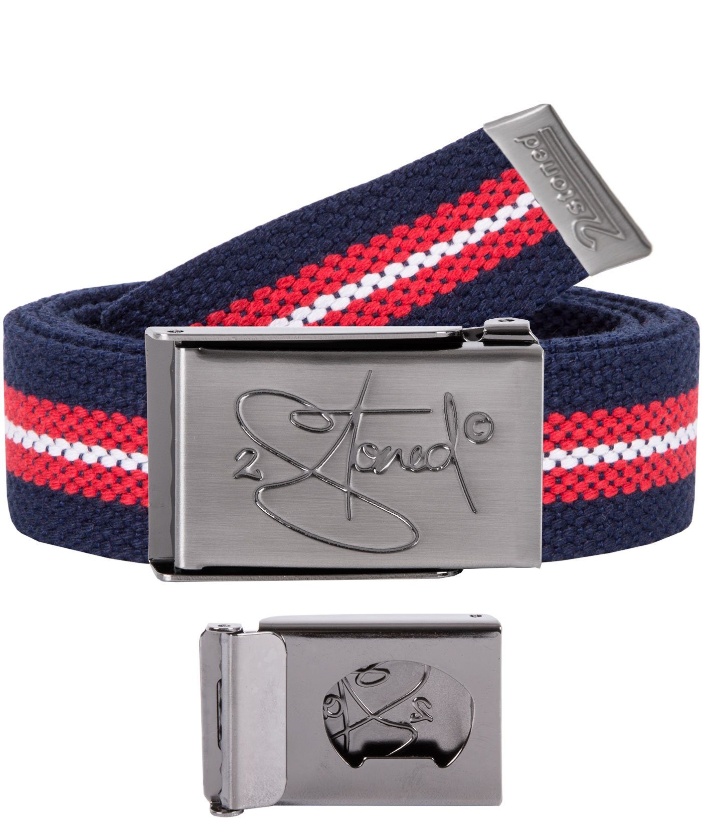 2Stoned Fabric Belt - Unisex, Matte Buckle, Bottle Opener, 3cm Width, Adjustable Length