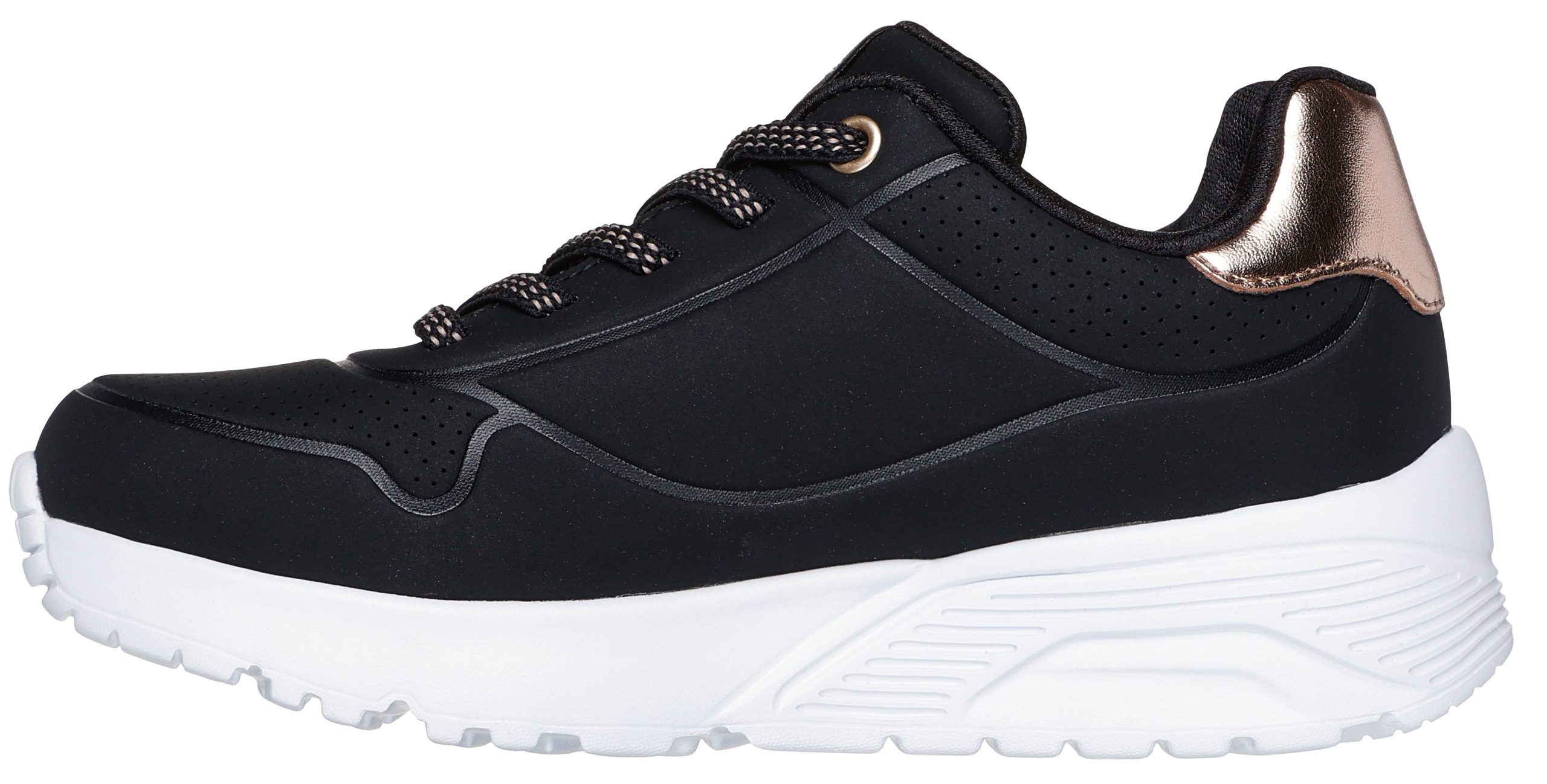 Skechers UNO LITE Slip-On Sneaker, Freizeitschuh, Halbschuh, Slupper mit metallic Fersenpatch Skechers UNO LITE Slip-On Sneaker, Freizeitschuh, Halbschuh, Slupper mit metallic Fersenpatch