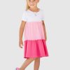KIDSWORLD Jerseykleid - Volantkleid für kleine Mädchen, festliche Anlässe, kniefreie Länge, verspielter Stil