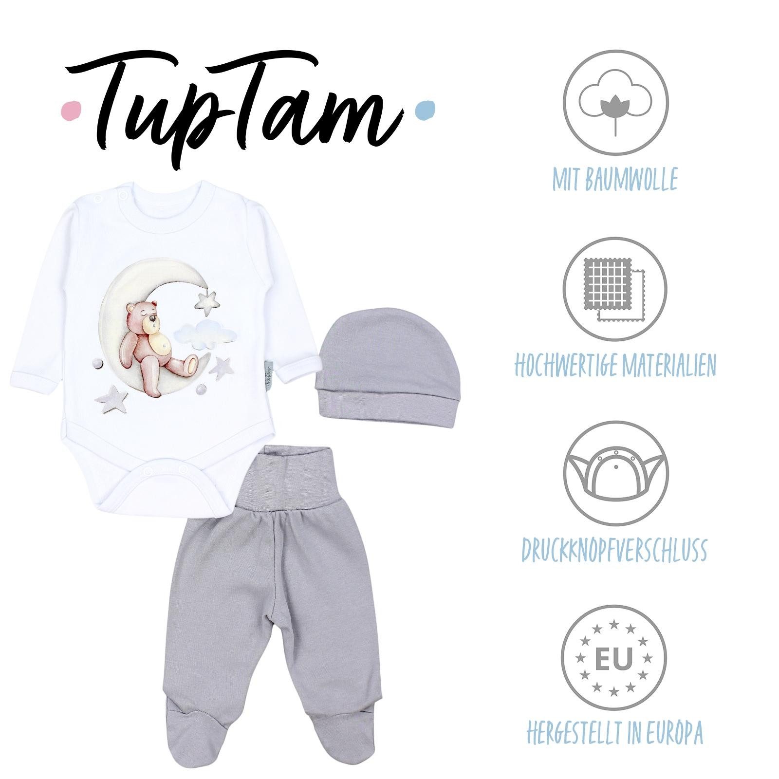 TupTam Baby Essentials Package - Unisex Long Sleeve Bodysuit, Pants & Hat Set