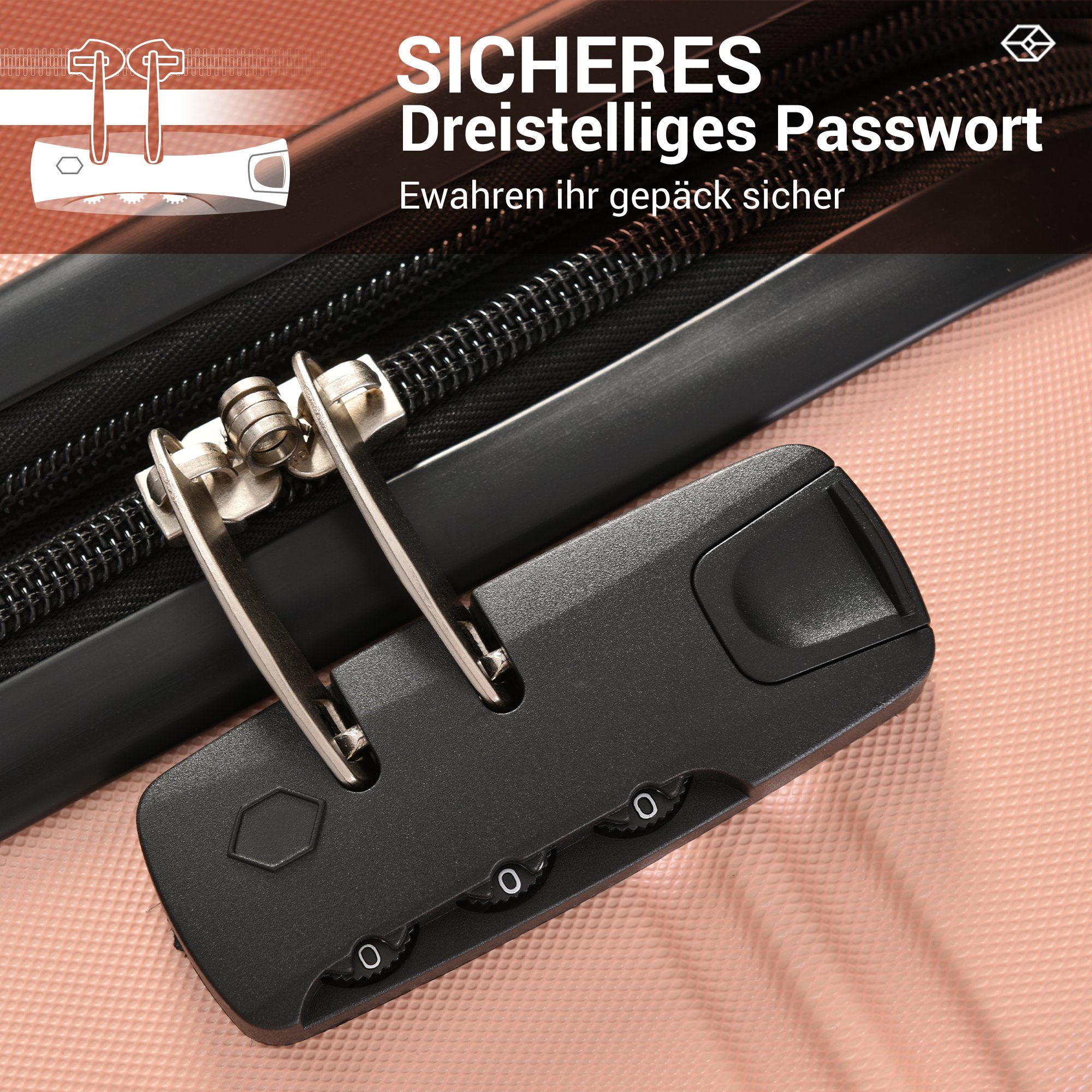 **Flieks** Hartschalen-Trolley – Carry-On Suitcase with 4 Wheels & Lock **Flieks** Hartschalen-Trolley – Carry-On Suitcase with 4 Wheels & Lock