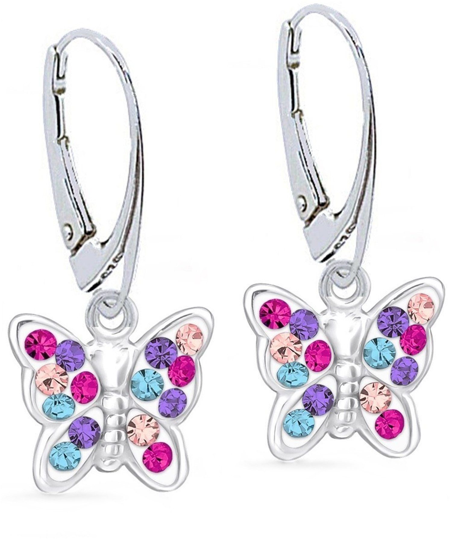 Rafaela Donata Sterling Silver Butterfly Stud Earrings - Heart Design