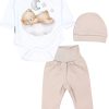 TupTam Baby Essentials Package - Unisex Long Sleeve Bodysuit, Pants & Hat Set