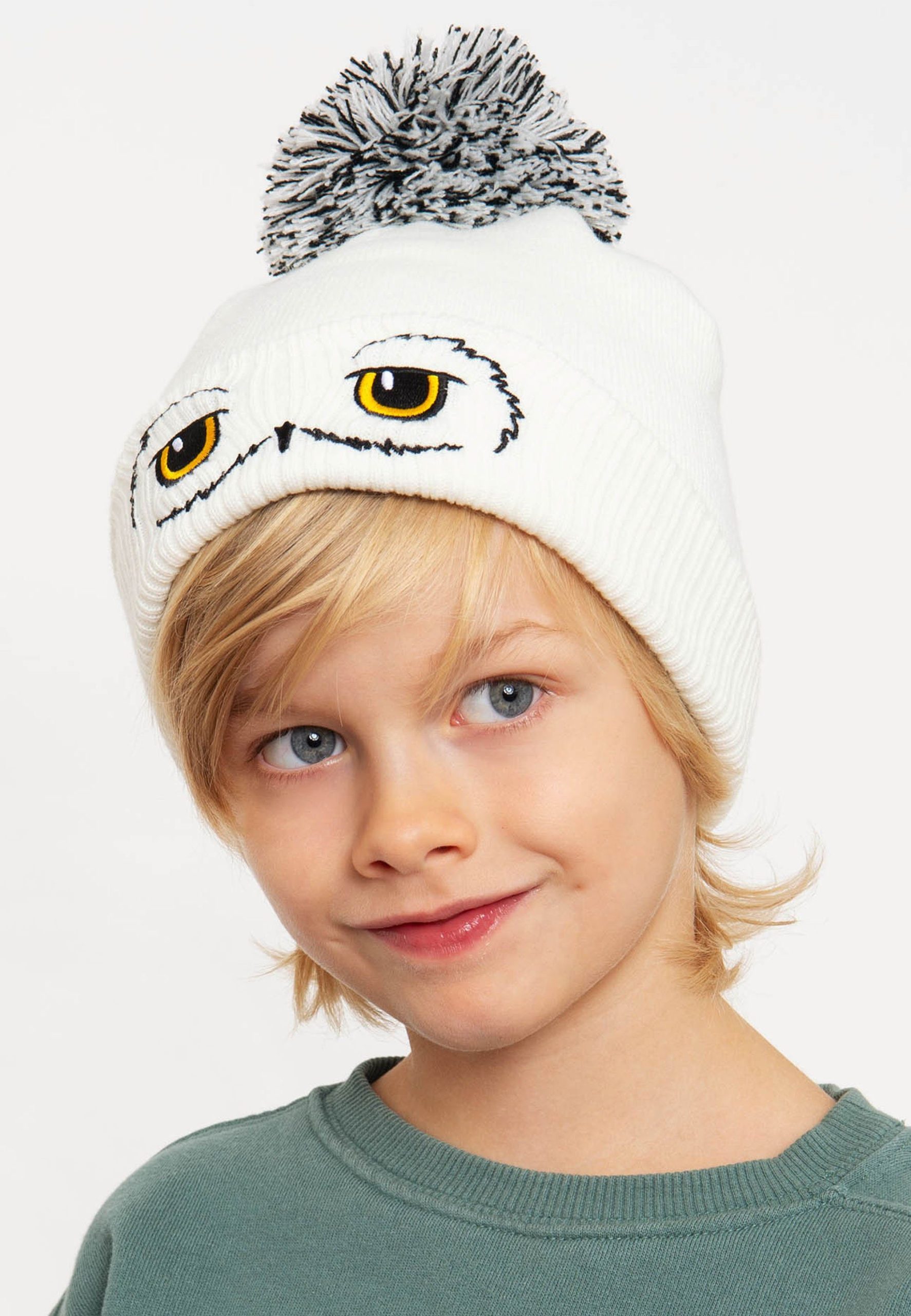 LOGOSHIRT Strickmütze Harry Potter - Hedwig mit lizenzierten Stickerei LOGOSHIRT Strickmütze Harry Potter - Hedwig mit lizenzierten Stickerei