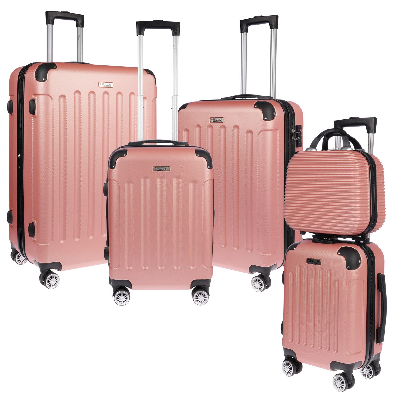 Weissmantel Kofferset 5er Koffern Set Hartschalenkoffer - Handgepäck, Mittelgroße & XL Reisekoffer