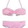 Buffalo Bandeau-Bikini Karo Kids mit unifarbenen Details