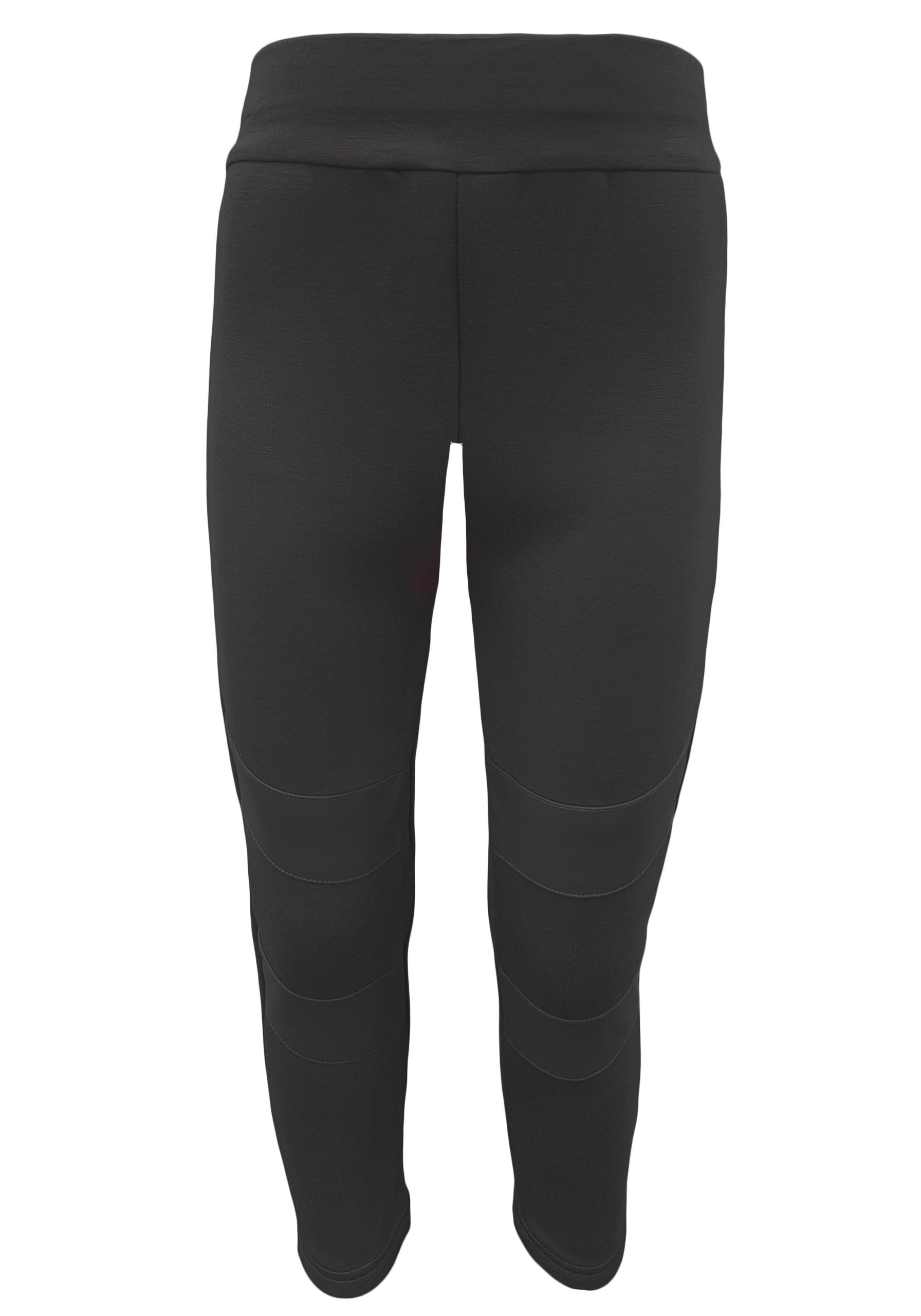Family Trends Thermo Leggings - Warme Fleecehose mit Lederlook-Applikationen