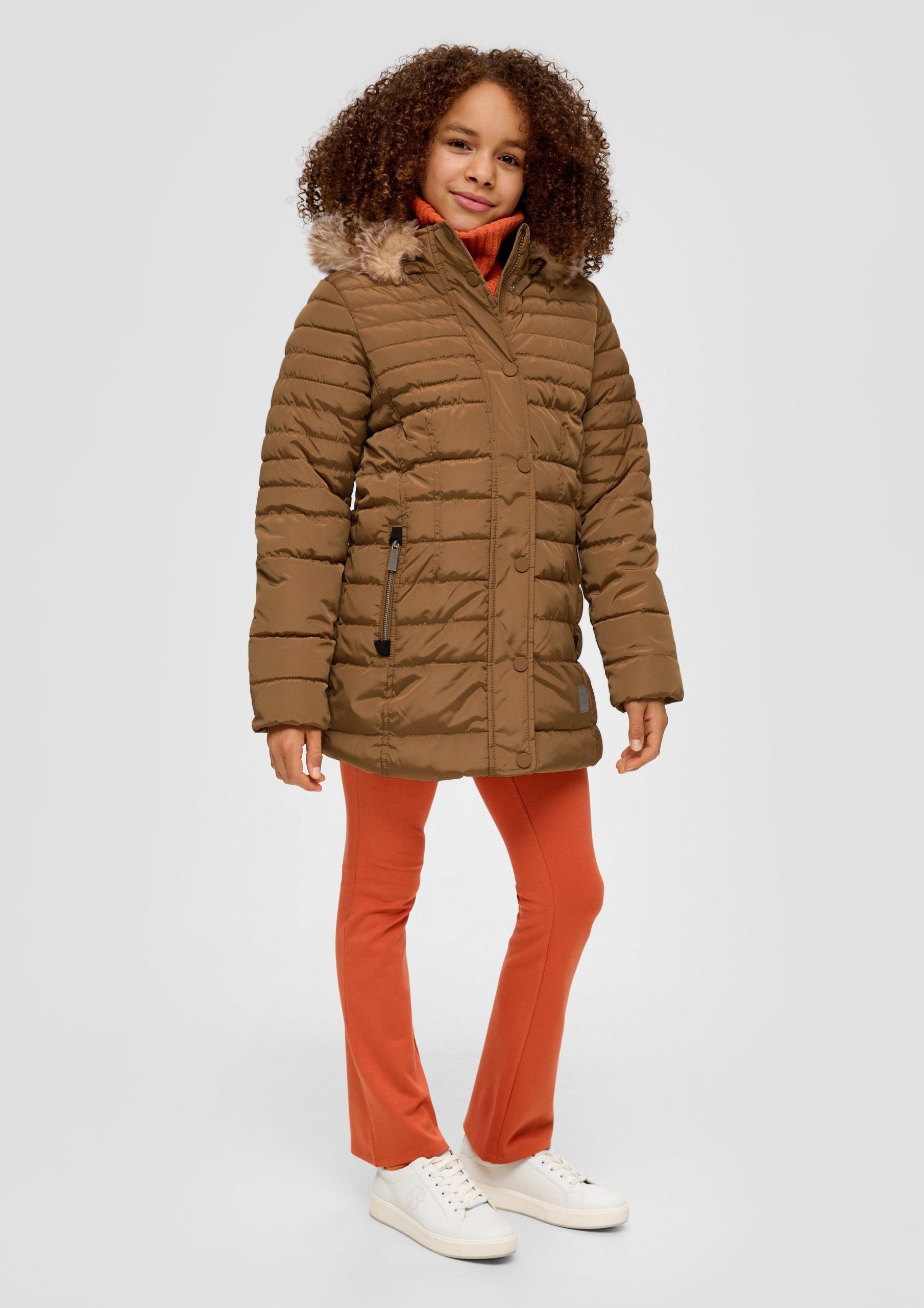 s.Oliver Mädchen Funktionsmantel – Steppjacke mit Kunstfellbgende | Online Shop