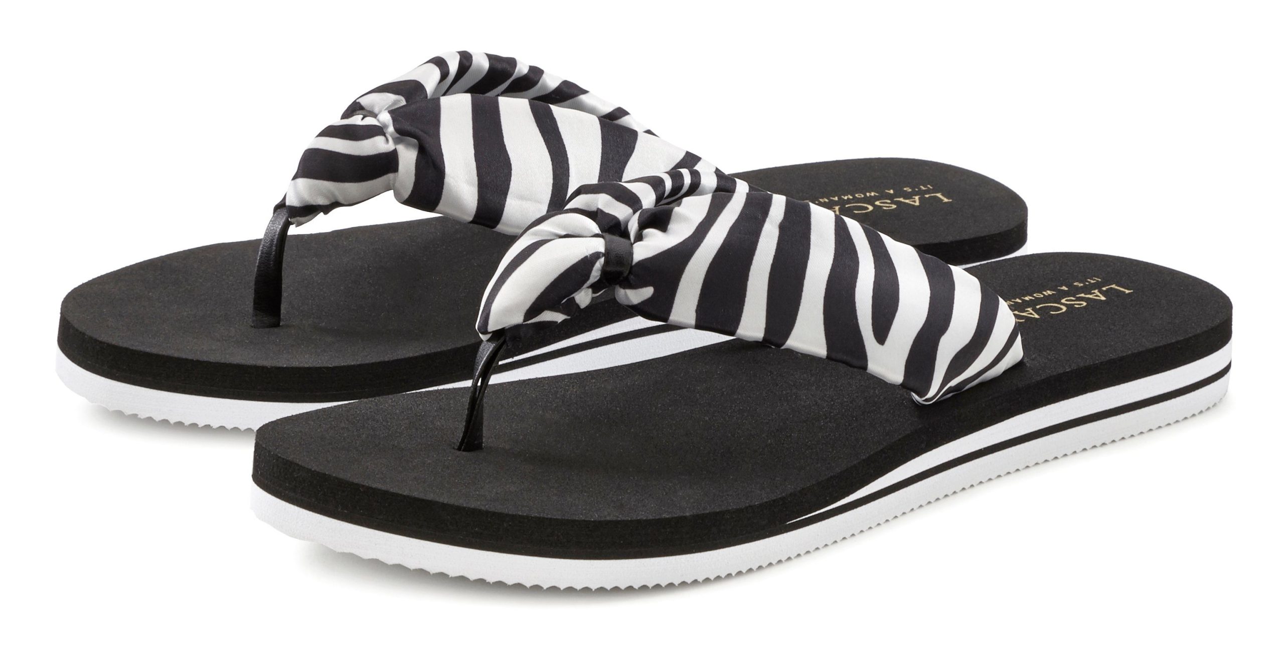 LASCANA Nautical Beach Slide Sandals - VEGAN Lightweight Pool Shoes