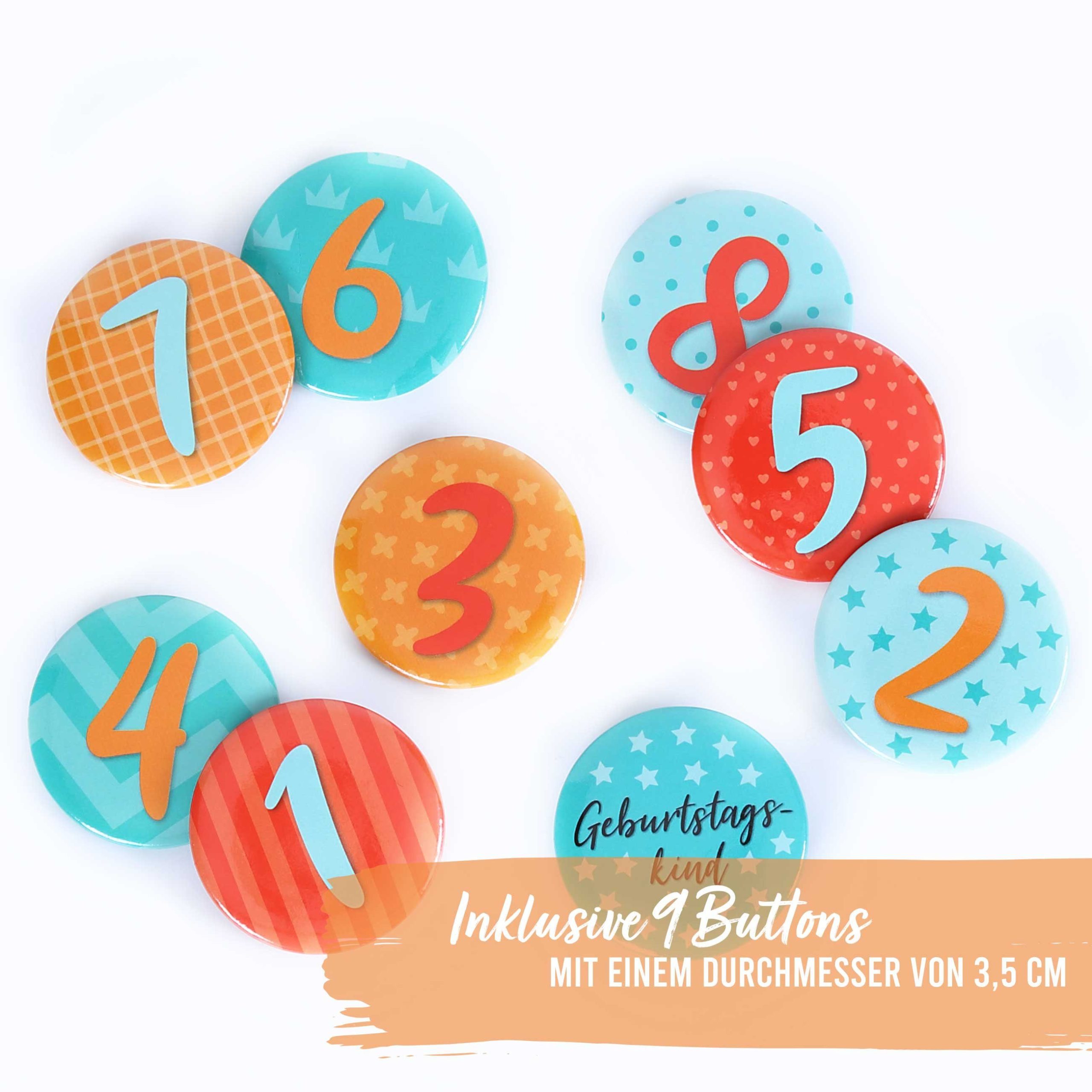 PAPIERDRACHEN Velvet Birthday Crown with Numbers - Kids Party Decor