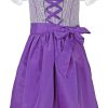 Country Maddox Girl's Checkered Lilac & White Dirndl Set