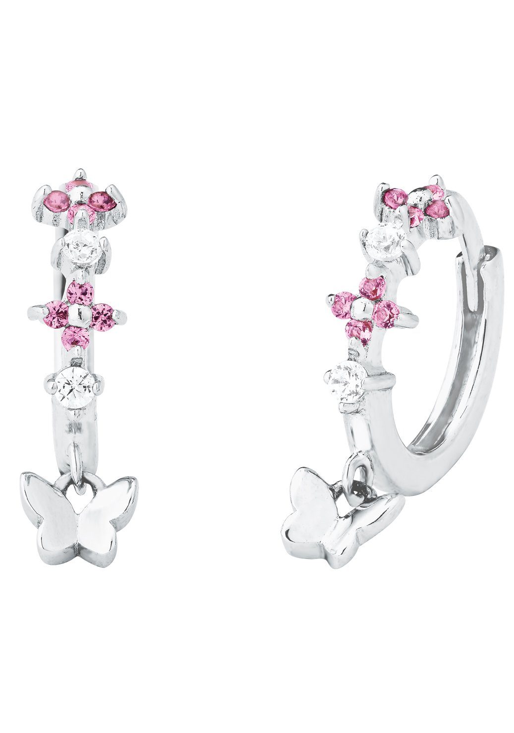 Princess Lillifee Sterling Silver Butterfly Creoles with Zirconia