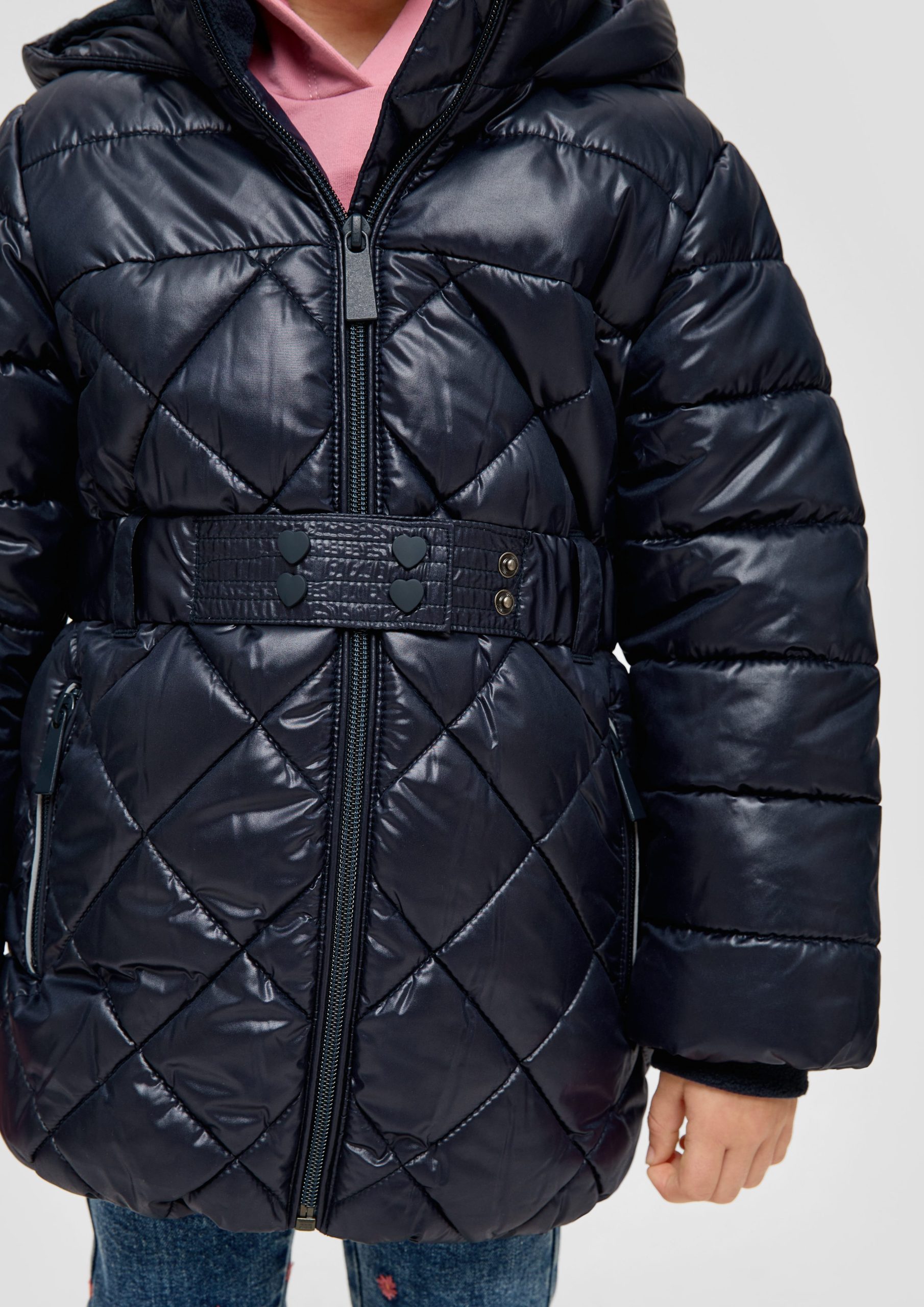 s.Oliver Mädchen Funktionsmantel Steppjacke mit Gürtel – Pink s.Oliver Mädchen Funktionsmantel Steppjacke mit Gürtel – Pink