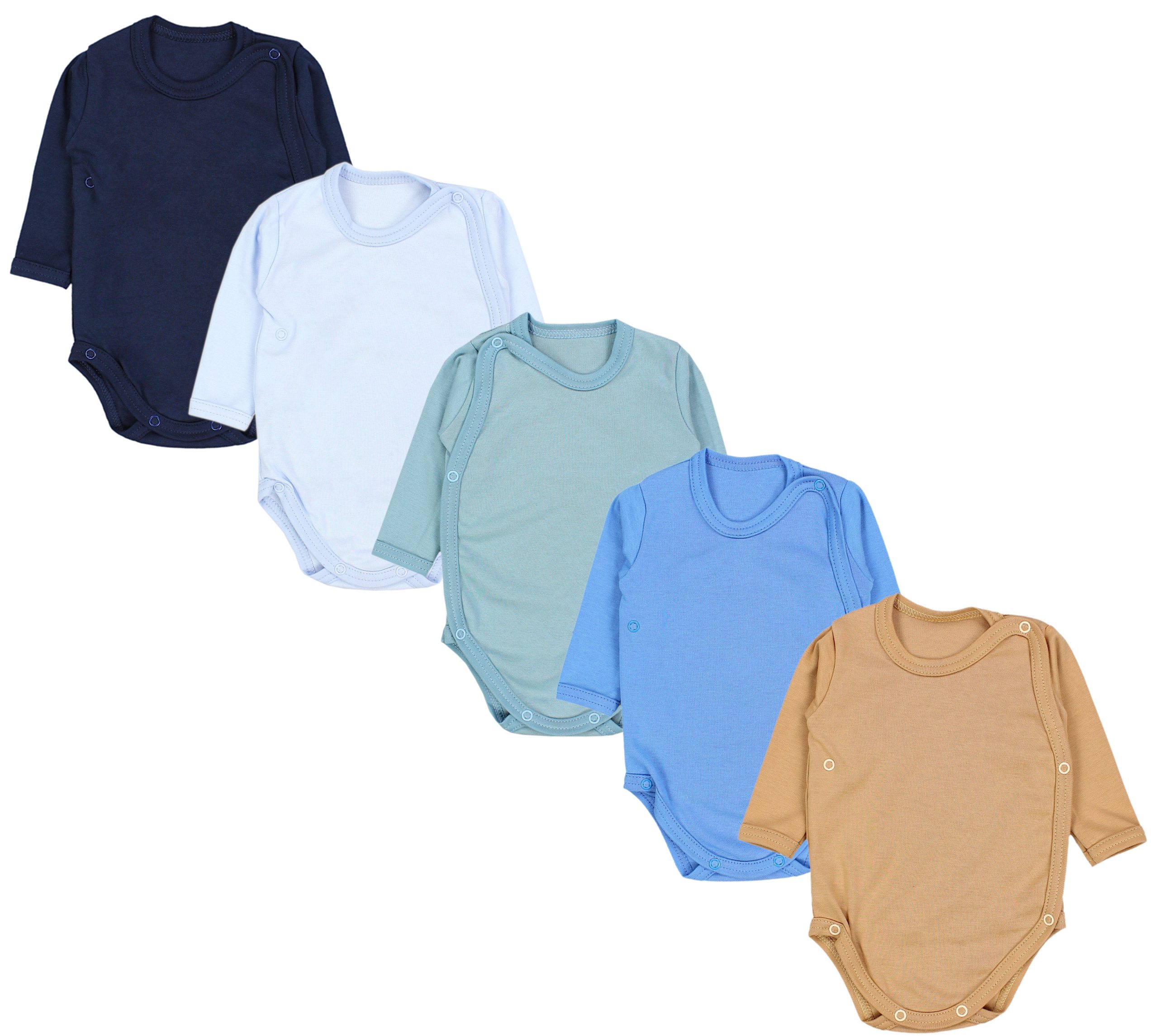 TupTam 5-Pack Baby Unisex Long Sleeve Bodysuit with Prints/Solids