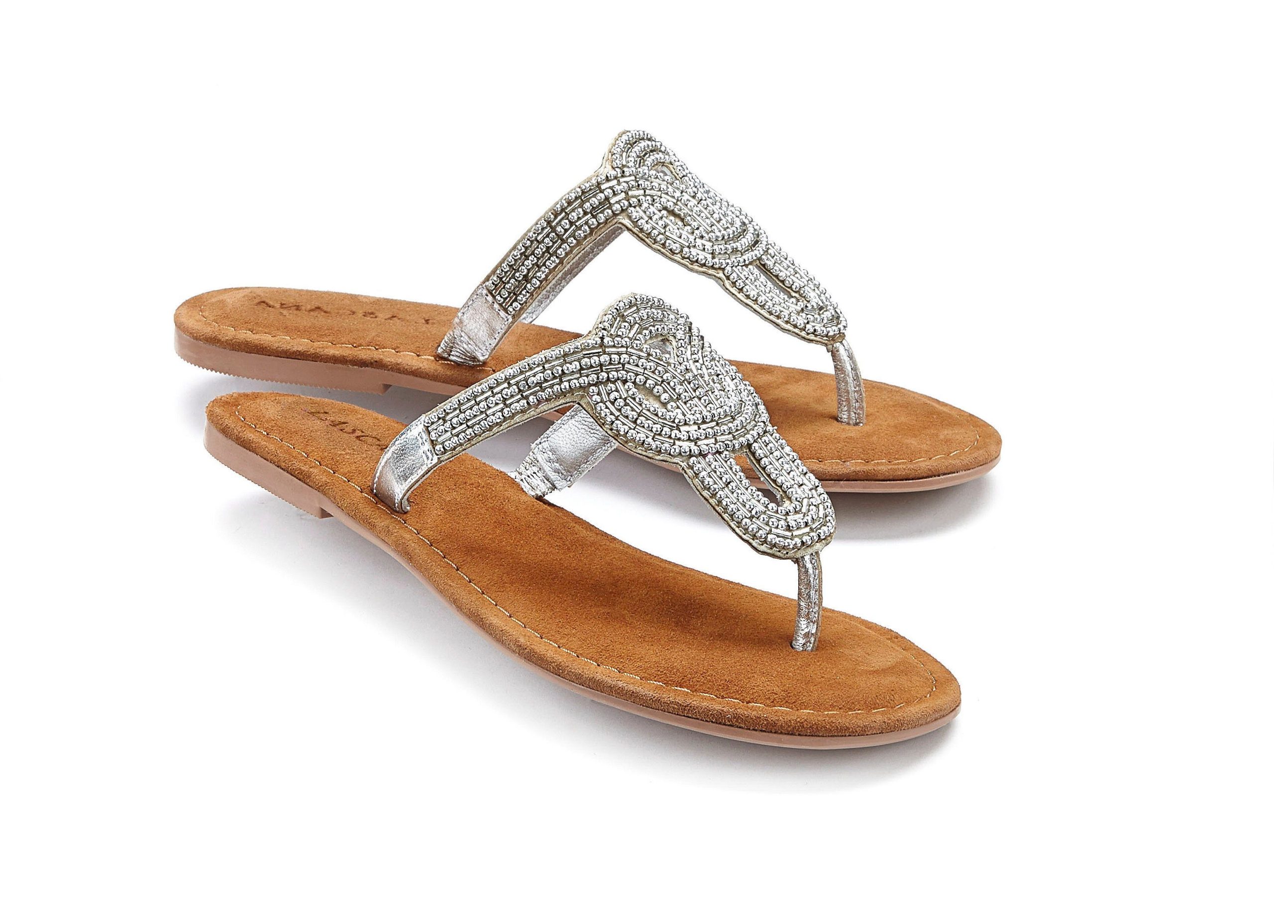 LASCANA Zehentrenner Sandale, Pantolette mit Zierperlen LASCANA Zehentrenner Sandale, Pantolette mit Zierperlen