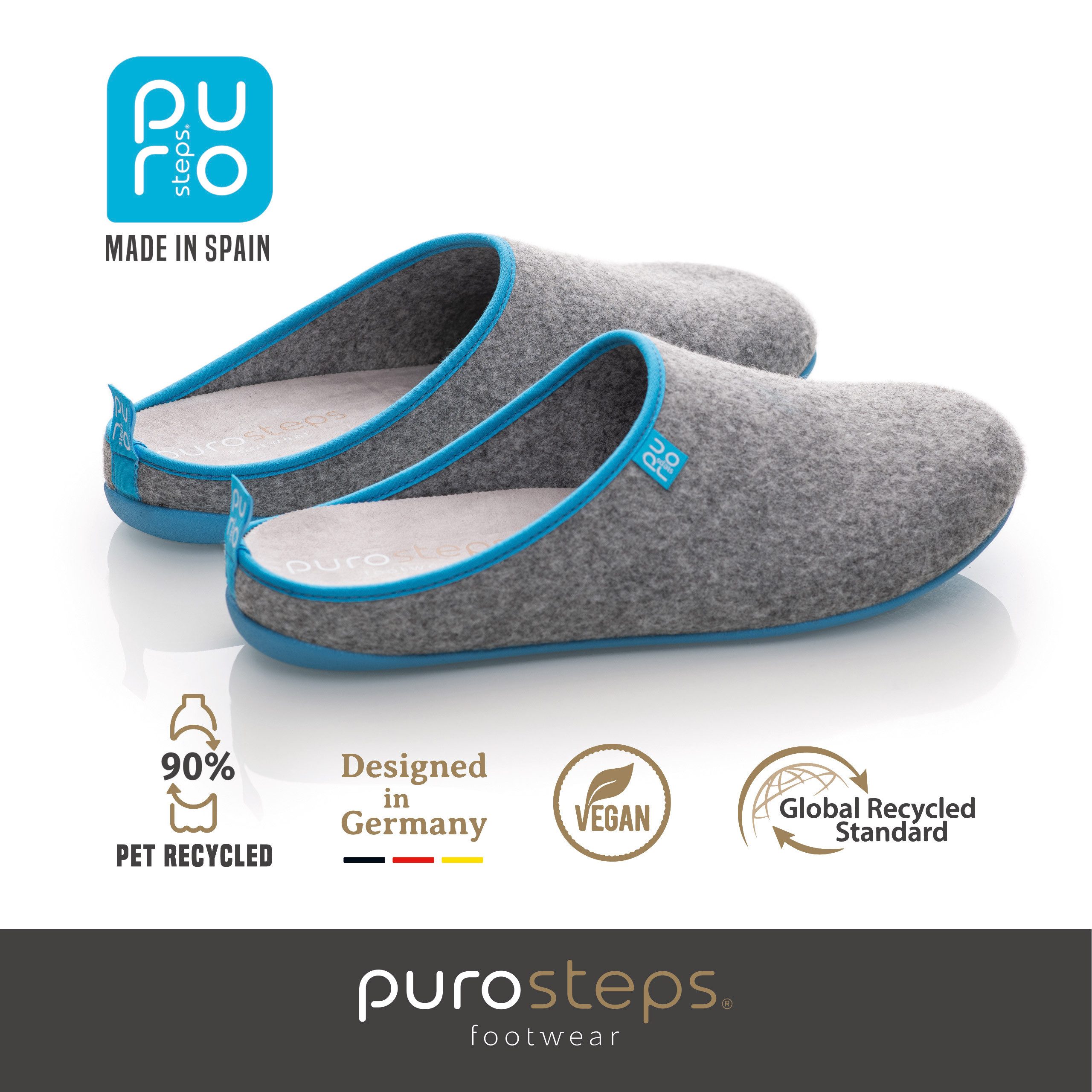 purosteps Fieltro-Eco Wool Felt House Slippers - Sustainable Comfort & Style