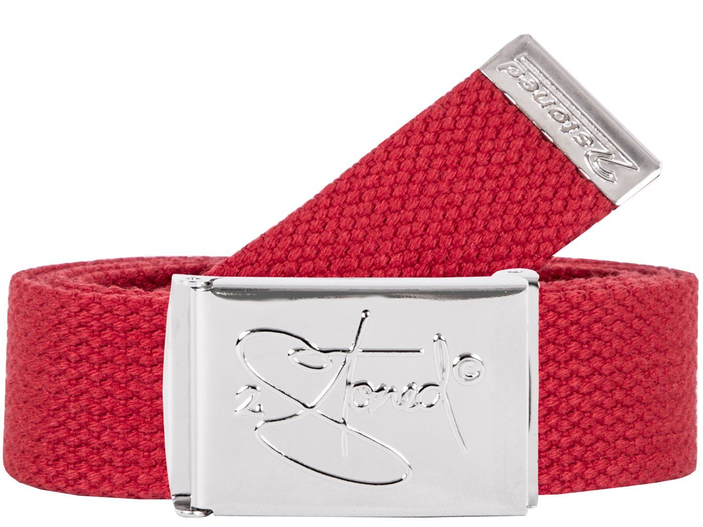 2Stoned Classic Logo Fabric Belt - Unisex Chrome Buckle - Adjustable 120cm