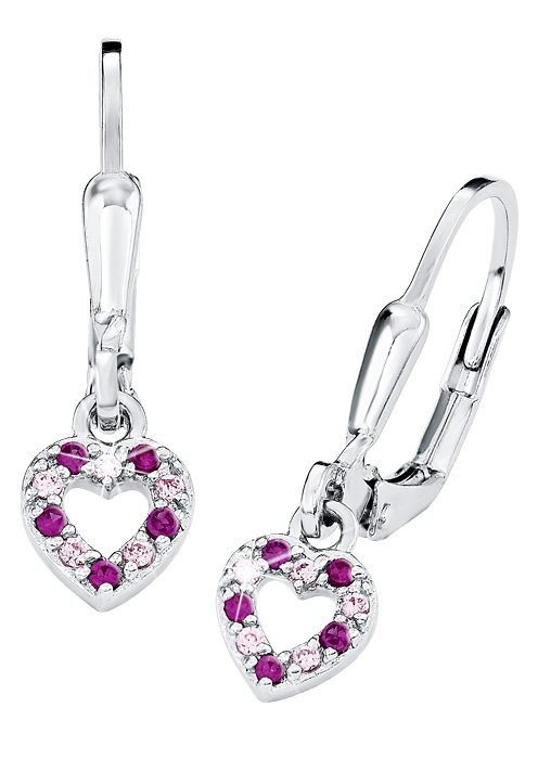 Prinzessin Lillifee Heart Earrings - 925 Sterling Silver with Zirconia