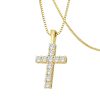 ROUGEMONT Luxus Moissanit Kreuz Halskette - 925 Silber & 18K Gold - Echtschmuck