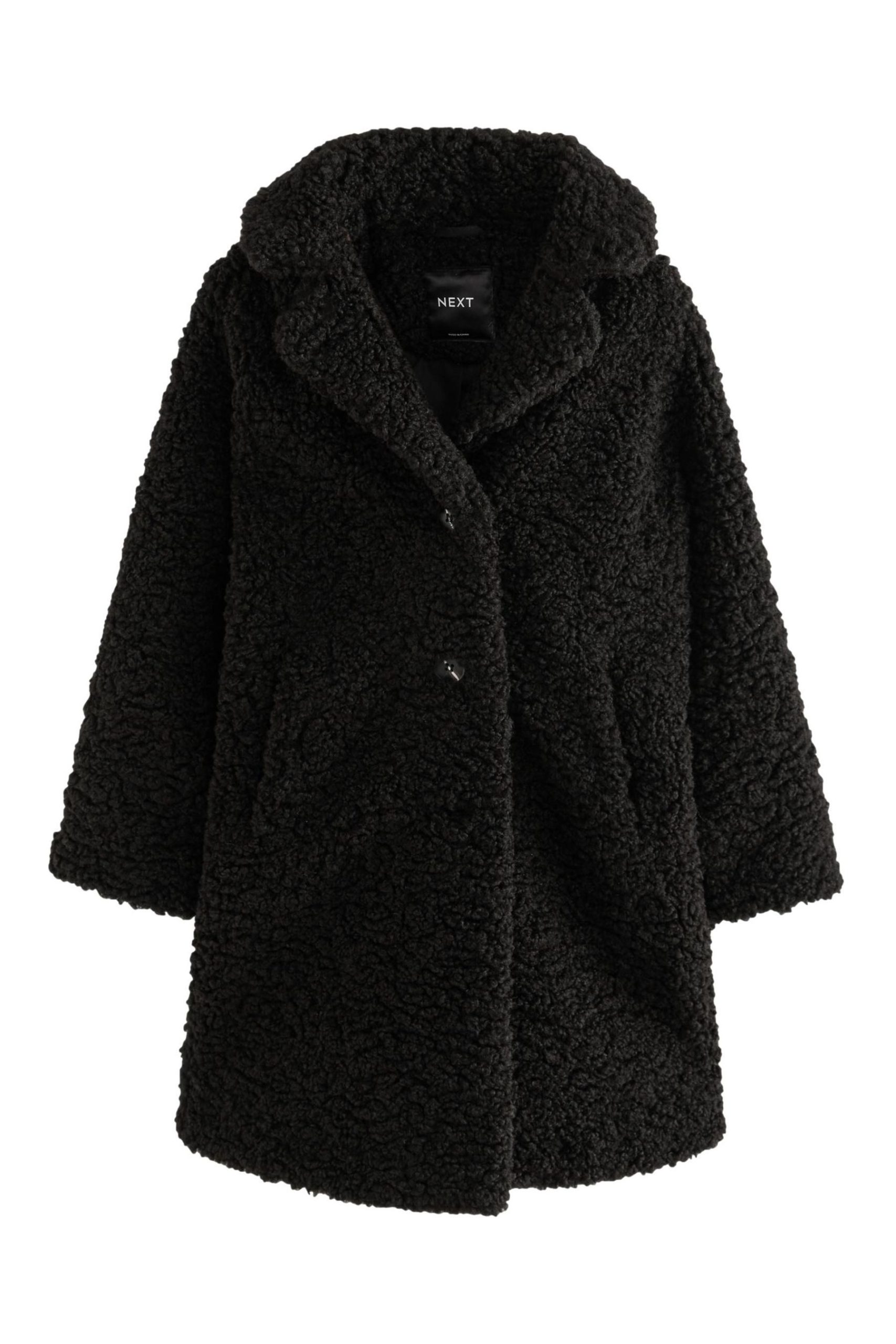 Next Teddy Borg Fleece Coat - Long Length, Plush Comfort