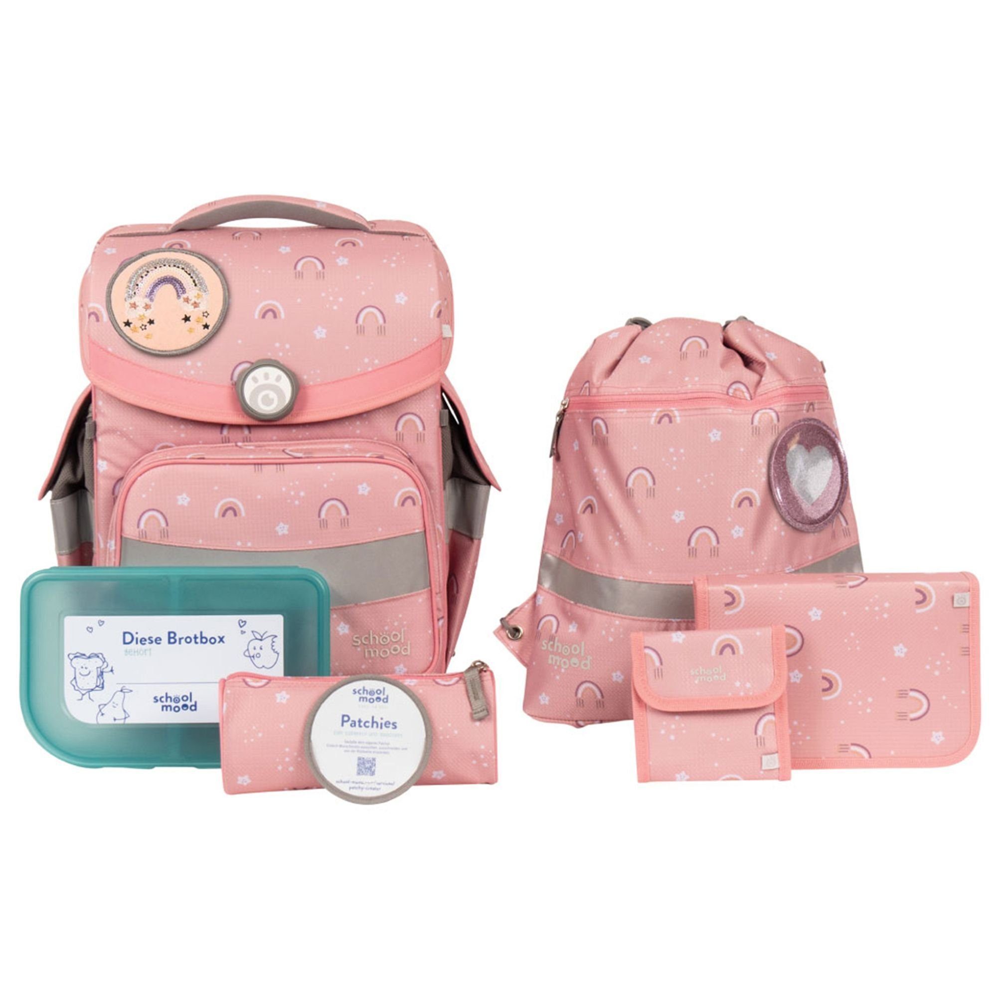 SCHOOL-MOOD® Timeless School Backpack Set (7-Piece) - Recycled Materials