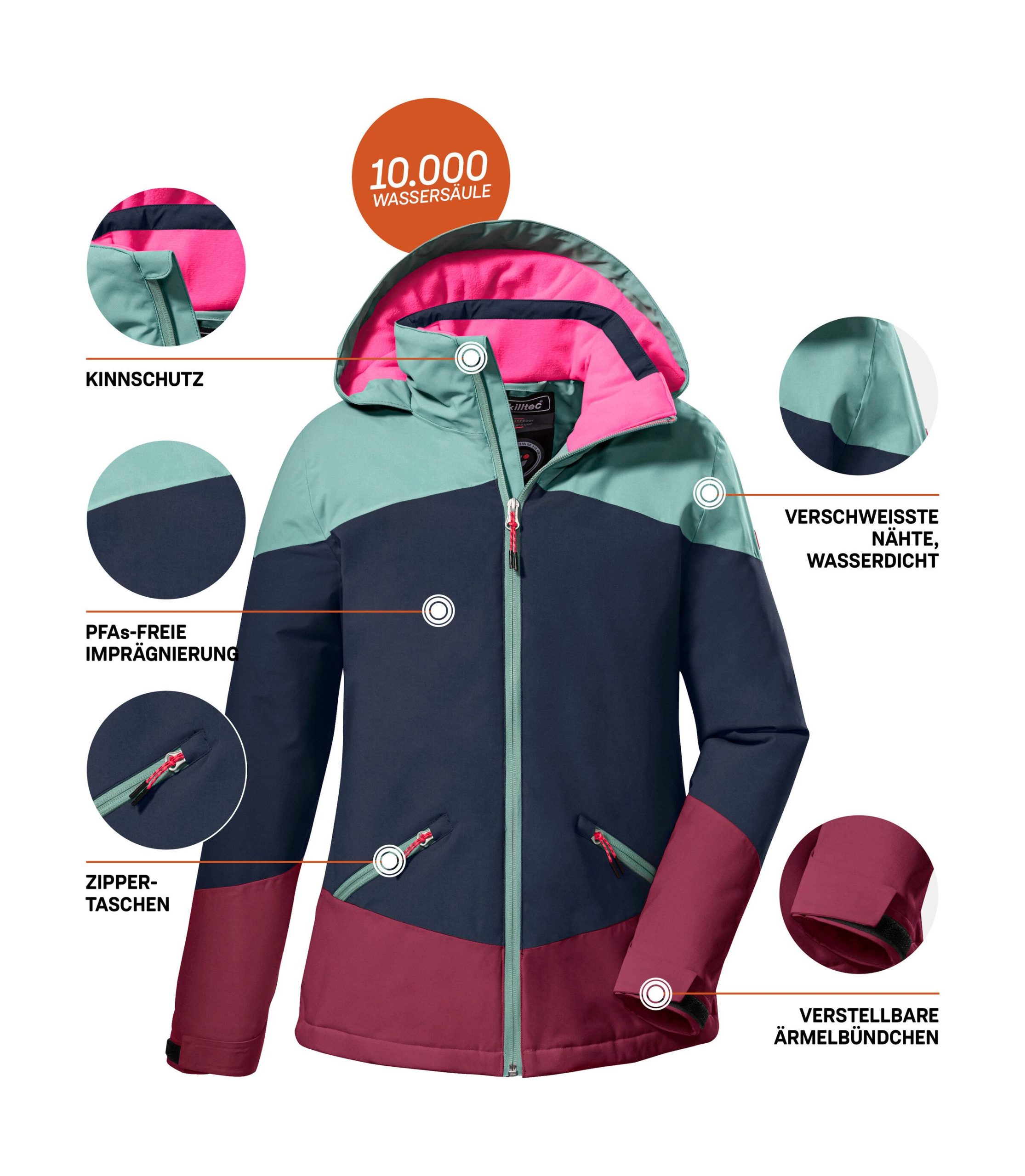 Killtec KOW 195 GRLS JCKT Mädchen Outdoorjacke - Wind- & Wasserfest Killtec KOW 195 GRLS JCKT Mädchen Outdoorjacke - Wind- & Wasserfest